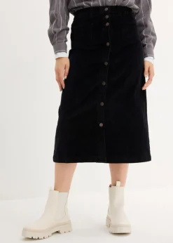 bonprix bonprix Falda de pana Negro Clearance