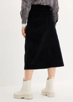 bonprix bonprix Falda de pana Negro Clearance