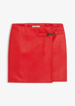 bonprix bonprix Falda de piel sintética rojo lava Best