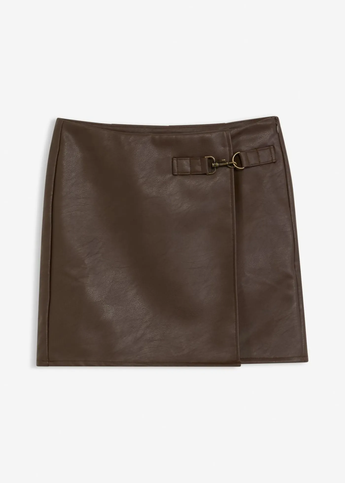 bonprix bonprix Falda de piel sintética Marrón oscuro Sale