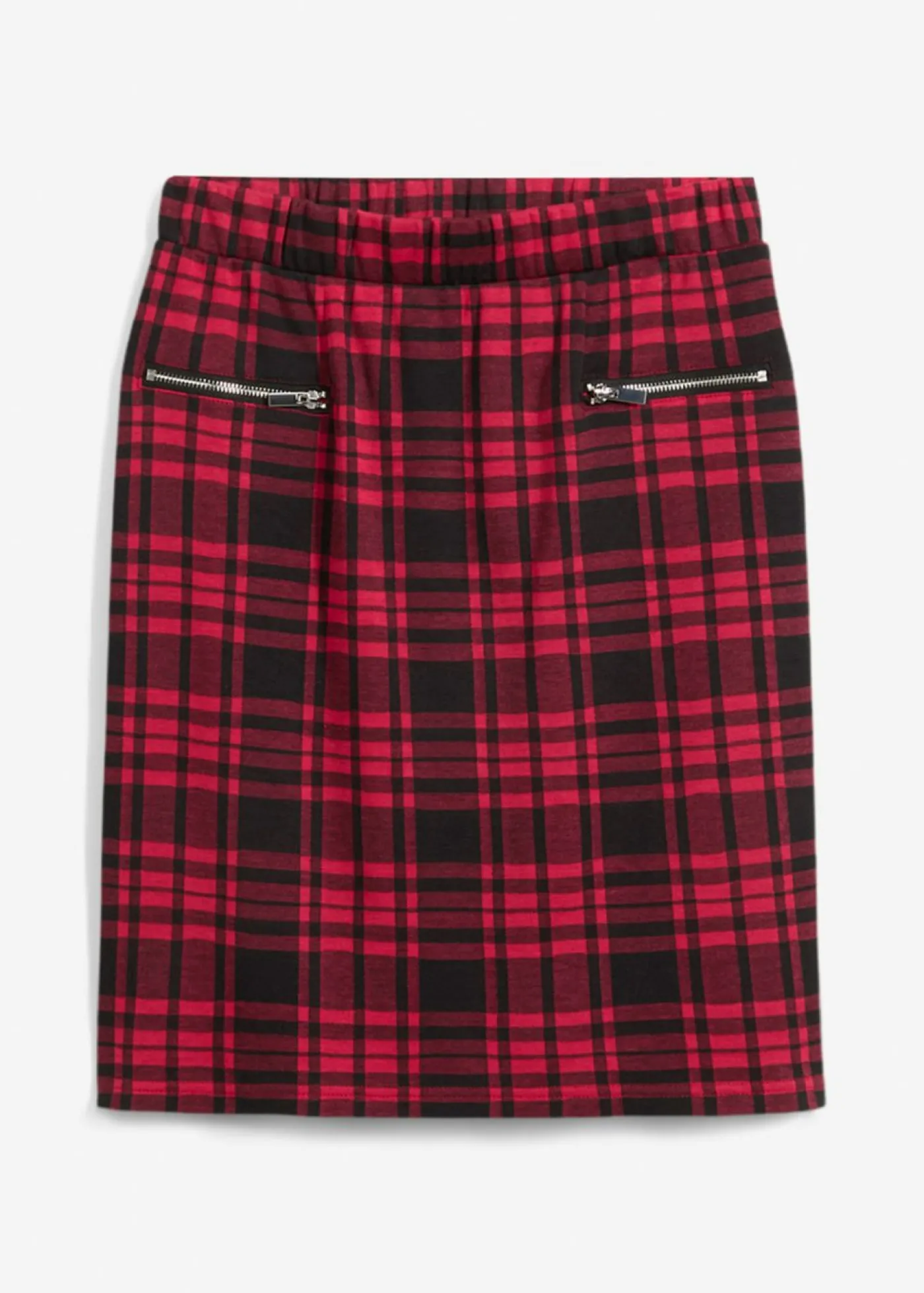 bonprix bonprix Falda de punto rojo granate-negro a cuadros Sale