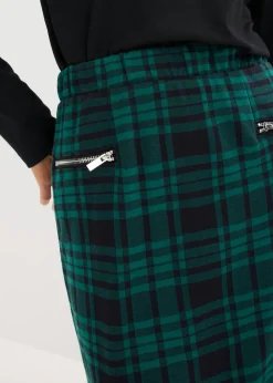 bonprix bonprix Falda de punto Verde bosque/negro de cuadros Hot