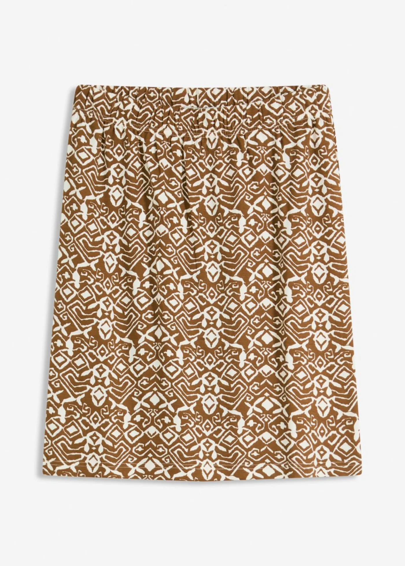 bonprix bonprix Falda de punto Marrón/beige natural con estampado gráfico New