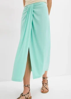 bonprix bonprix Falda de punto con cinturilla cómoda Azul mentol New