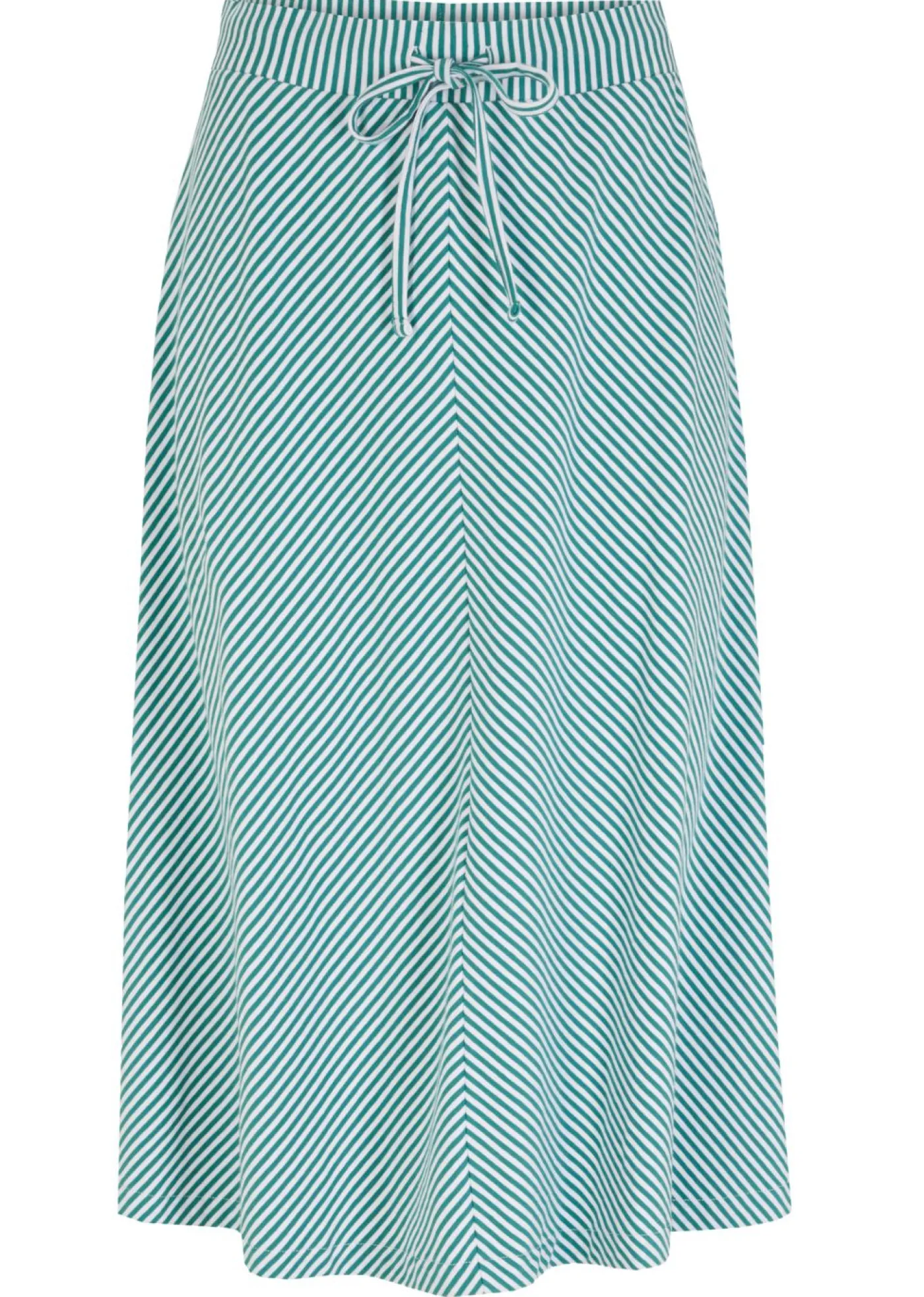 bonprix bonprix Falda de punto con rayas y largo hasta la rodilla verde caña-blanco con rayas