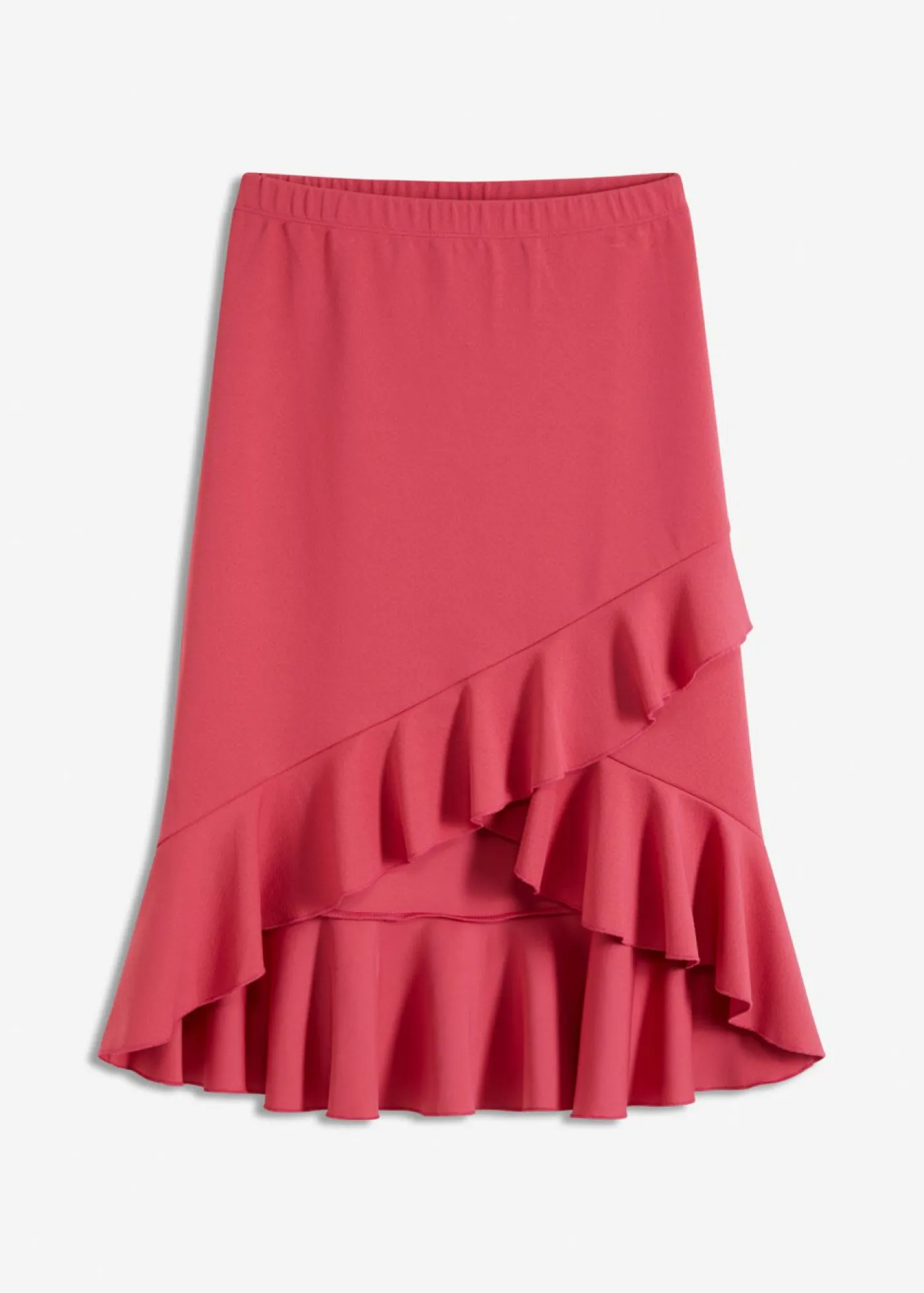 bonprix bonprix Falda de punto con volantes Rosa medio Clearance