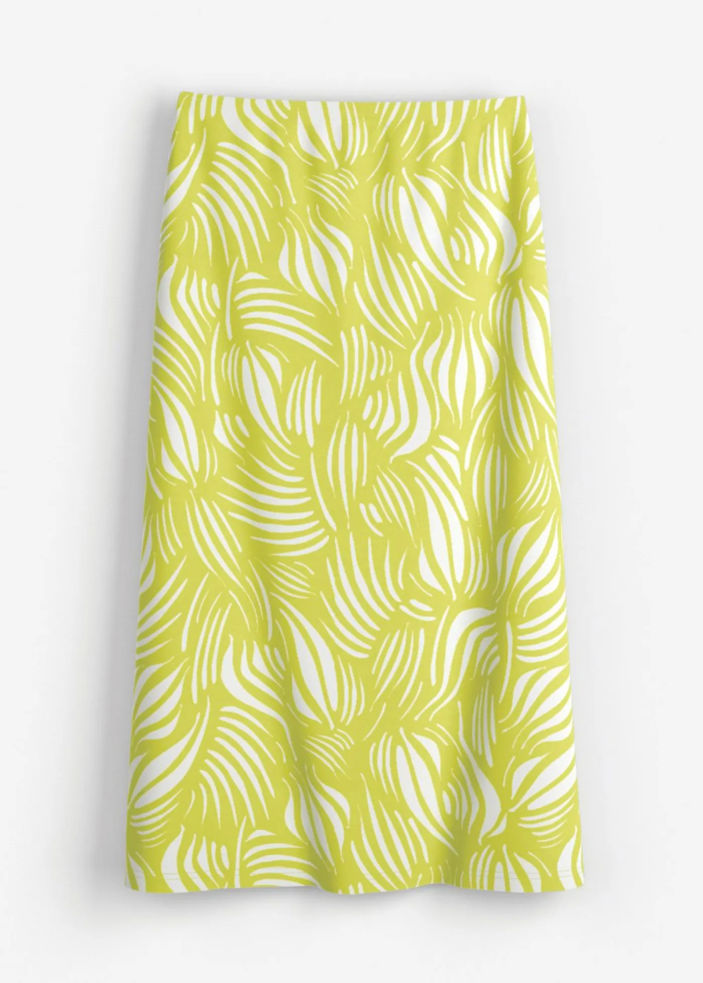 bonprix bonprix Falda de punto de algodón elástico amarillo cítrico-blanco lana Best
