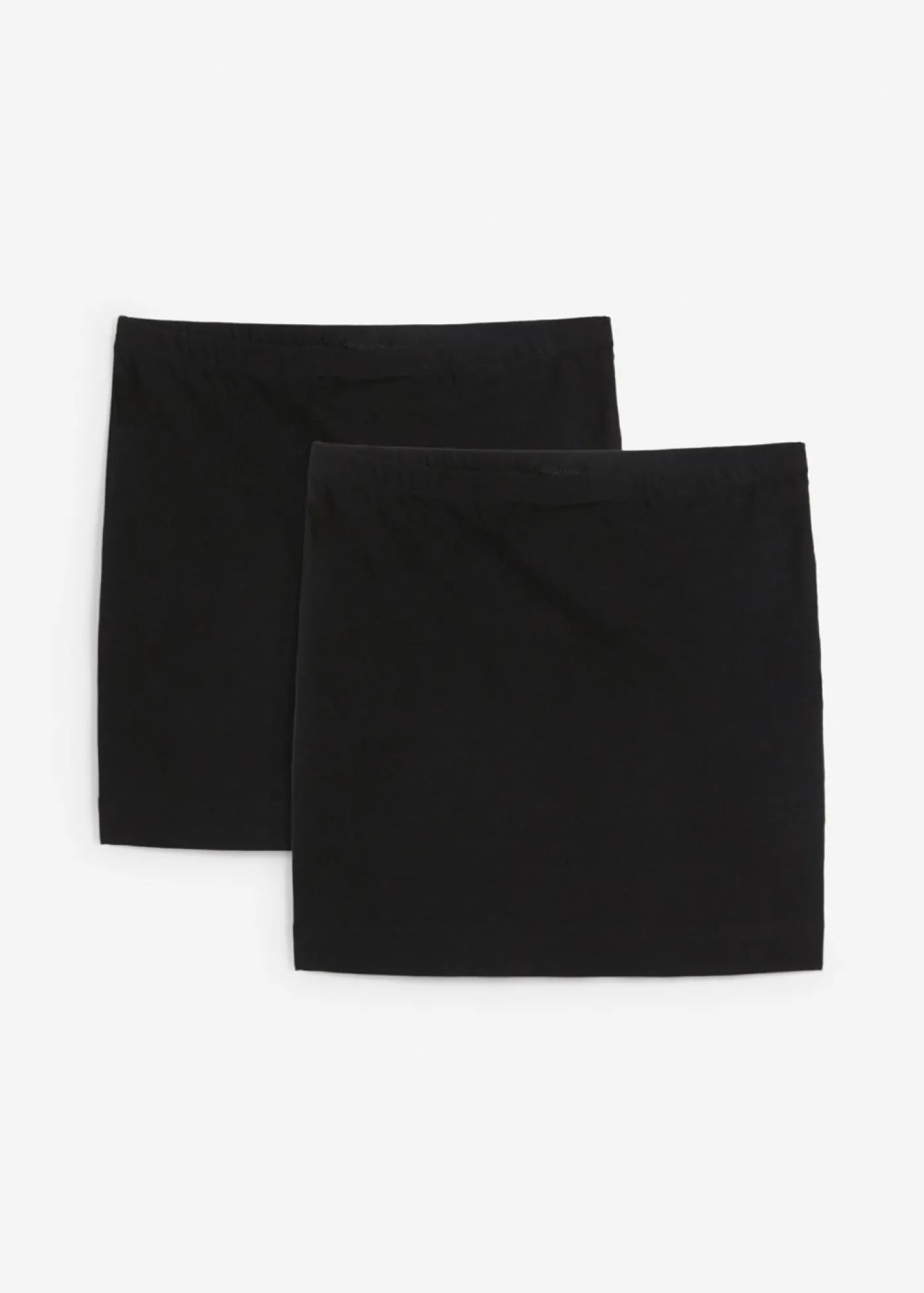 bonprix bonprix Falda de punto de algodón orgánico puro con elástico (2 unidades) Negro-negro Online