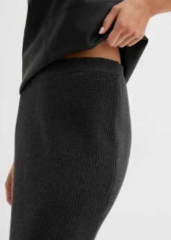 bonprix bonprix Falda de punto de algodón puro Antracita jaspeado Discount