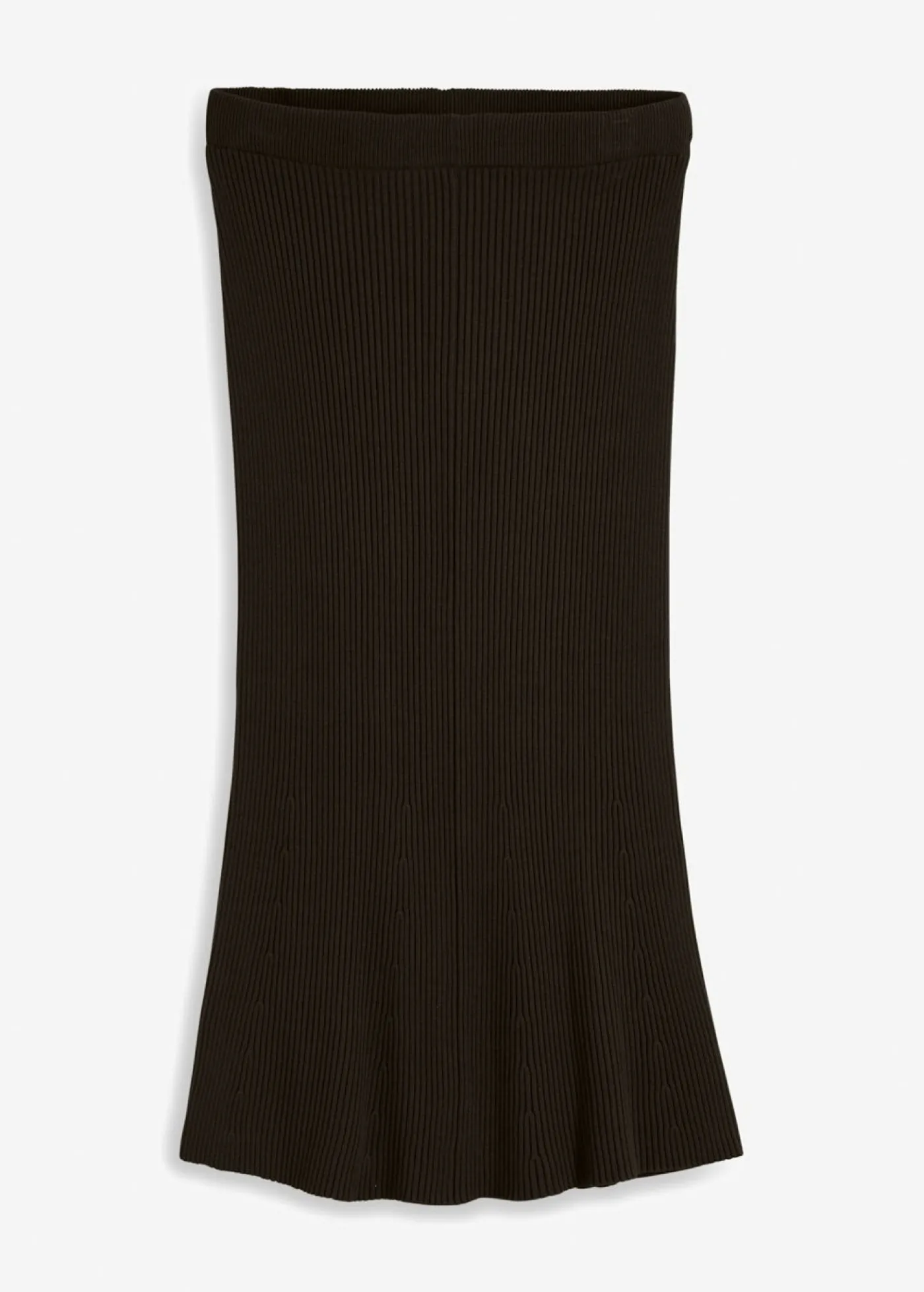 bonprix bonprix Falda de punto de canalé de mezcla de viscosa Negro Outlet