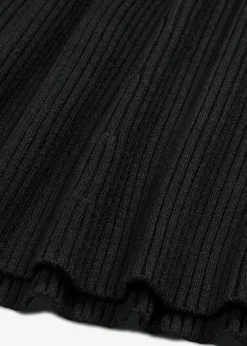 bonprix bonprix Falda de punto de canalé de mezcla de viscosa Negro Outlet