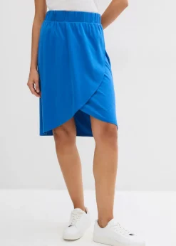 bonprix bonprix Falda de punto de mezcla de viscosa fluida Azur Clearance
