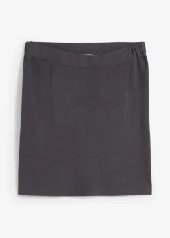 bonprix bonprix Falda de punto de mezcla de viscosa pizarra Outlet