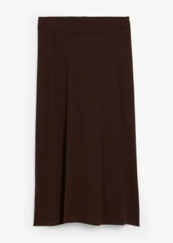 bonprix bonprix Falda de punto de mezcla de lana suave Marrón oscuro New