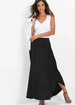 bonprix bonprix Falda de punto de mezcla de viscosa Negro Hot