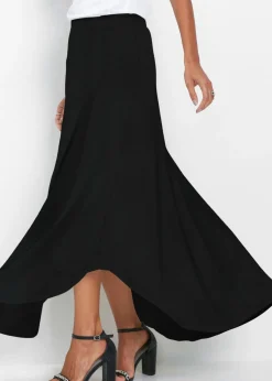 bonprix bonprix Falda de punto de mezcla de viscosa Negro Hot