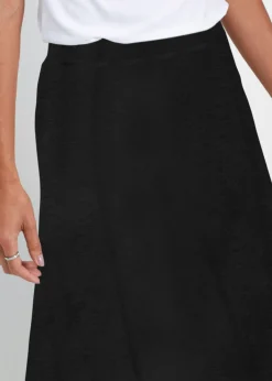 bonprix bonprix Falda de punto de mezcla de viscosa Negro Hot