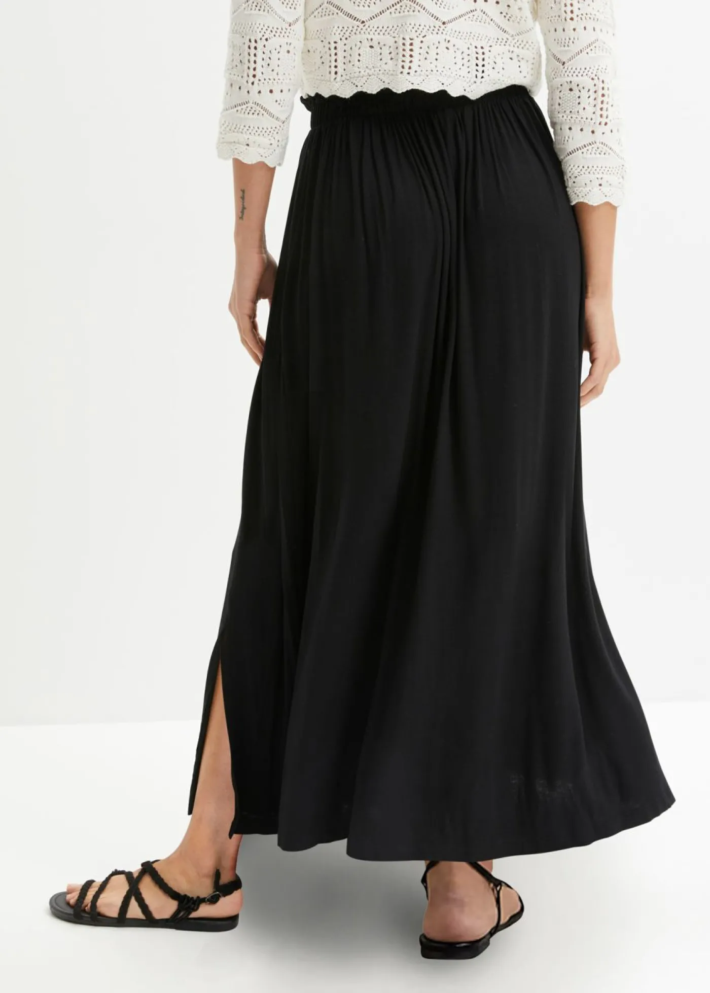 bonprix bonprix Falda de punto de viscosa Negro Outlet