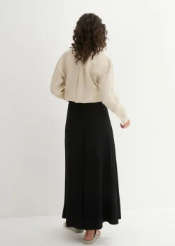 bonprix bonprix Falda de punto en mezcla de viscosa Negro Sale
