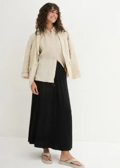 bonprix bonprix Falda de punto en mezcla de viscosa Negro Sale