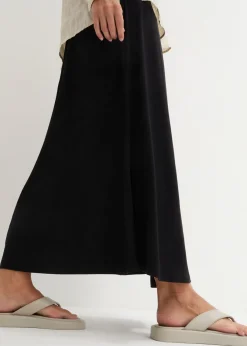 bonprix bonprix Falda de punto en mezcla de viscosa Negro Sale