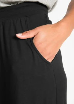 bonprix bonprix Falda de punto en mezcla de viscosa Negro Sale
