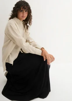bonprix bonprix Falda de punto en mezcla de viscosa Negro Sale