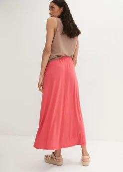 bonprix bonprix Falda de punto en mezcla de viscosa Coral mate Clearance