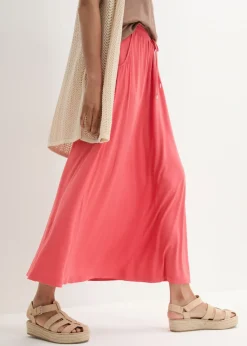 bonprix bonprix Falda de punto en mezcla de viscosa Coral mate Clearance