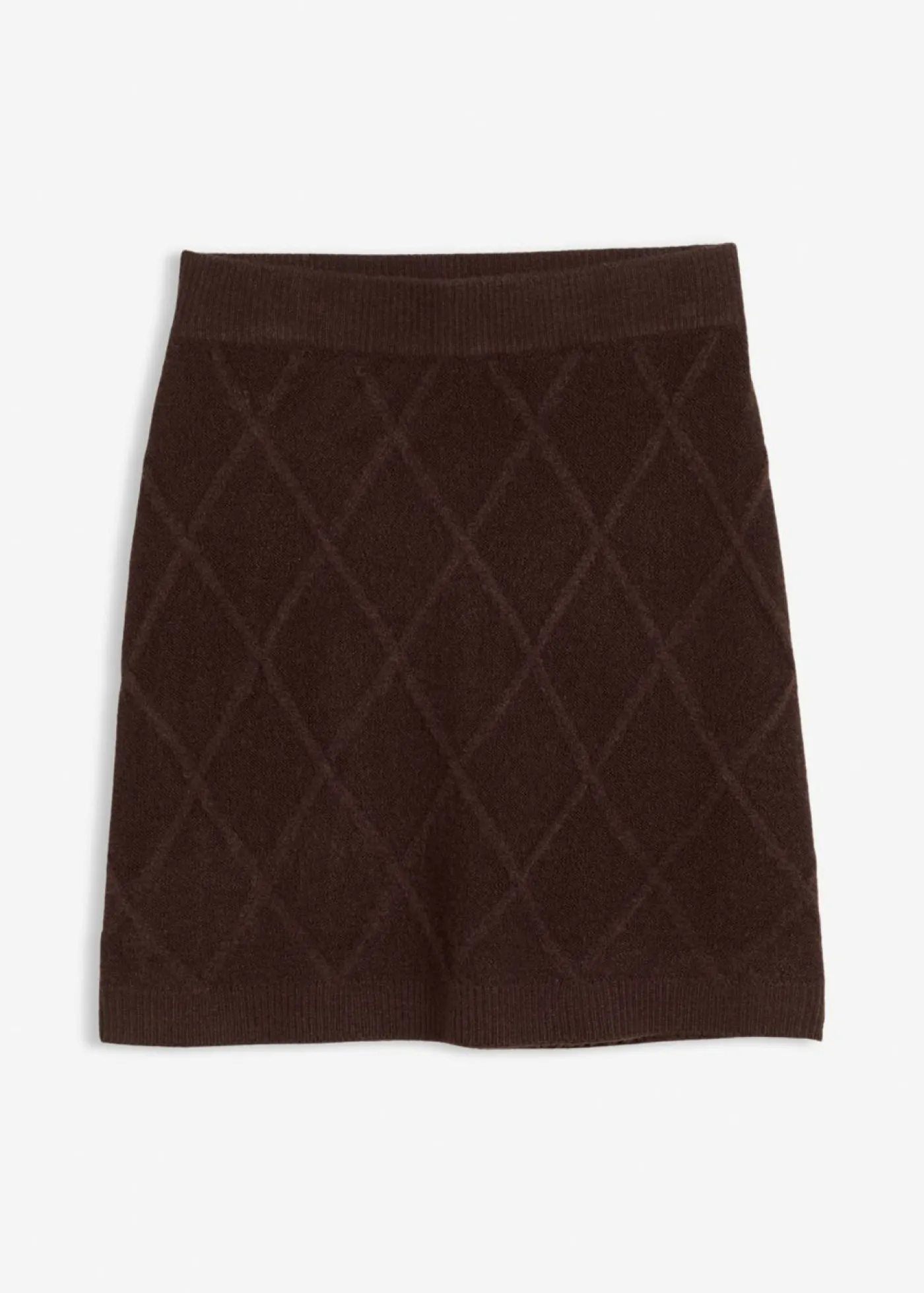 bonprix bonprix Falda de punto trenzado Marrón oscuro Outlet