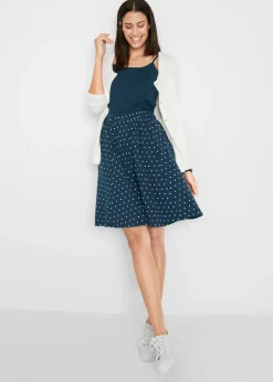 bonprix bonprix Falda de punto (2 unidades) Negro/blanco lana de flores + negro monocolor Discount