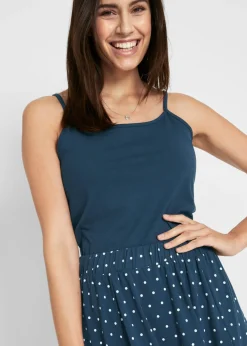 bonprix bonprix Falda de punto (2 unidades) azul marino / negro topos New