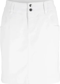 bonprix bonprix Falda elástica con licra Blanco Hot