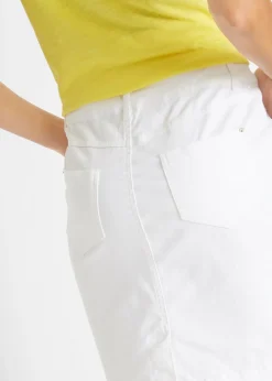 bonprix bonprix Falda elástica con licra Blanco Hot