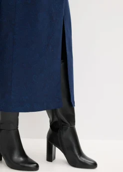 bonprix bonprix Falda elástica de algodón Azul marino-índigo claro Outlet