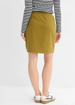 bonprix bonprix Falda elástica de algodón orgánico Verde-natural Discount