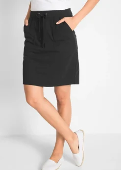 bonprix bonprix Falda elástica de algodón orgánico Negro Hot