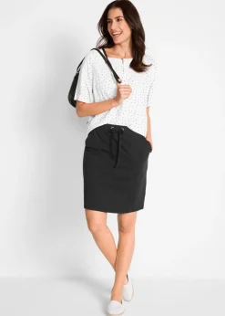bonprix bonprix Falda elástica de algodón orgánico Negro Hot