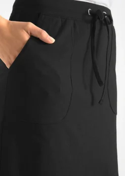 bonprix bonprix Falda elástica de algodón orgánico Negro Hot
