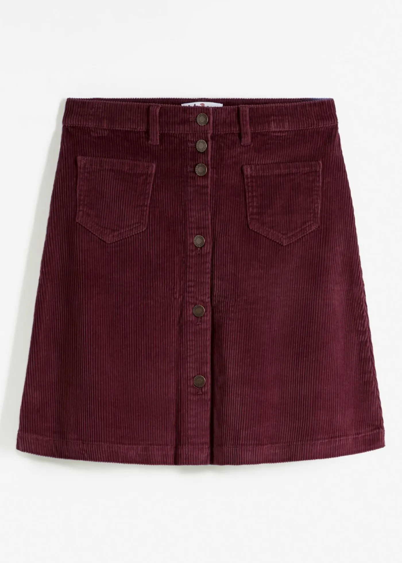 bonprix bonprix Falda elástica de pana con botones rojo avellana Discount