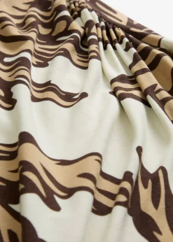 bonprix bonprix Falda estampada de punto de mezcla de viscosa suave crudo-marrón oscuro-beige nuevo Best
