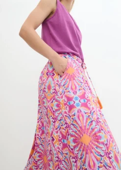 bonprix bonprix Falda laga de viscosa fluida Fucsia claro Sale
