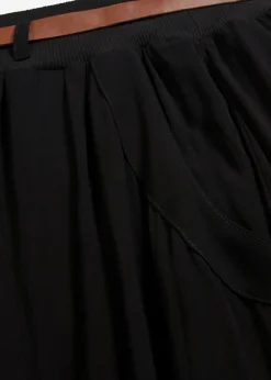 bonprix bonprix Falda larga con cinturón (2 piezas) Negro Outlet