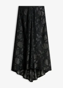 bonprix bonprix Falda larga con dobladillo asimétrico Negro Best