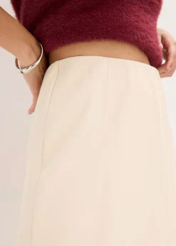 bonprix bonprix Falda larga con estructura gris guijarro New