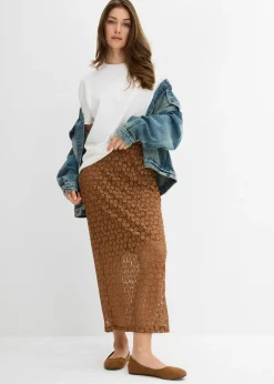 bonprix bonprix Falda larga de encaje Caramelo Hot