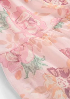 bonprix bonprix Falda larga de malla suave Rosa claro de flores Outlet