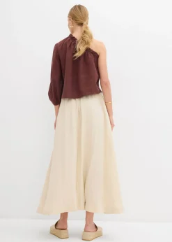 bonprix bonprix Falda larga de mezcla de lyocell fluido Crudo New