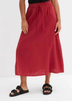 bonprix bonprix Falda larga de muselina Rojo New