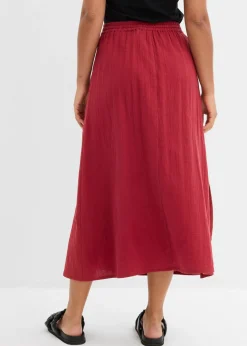 bonprix bonprix Falda larga de muselina Rojo New